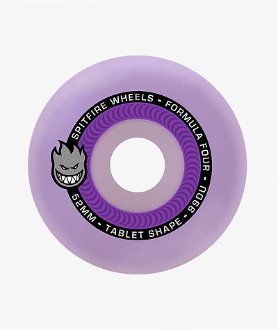 Spitfire Formula Four Tablet 52mm 99a Lavender Skateboard Wheels