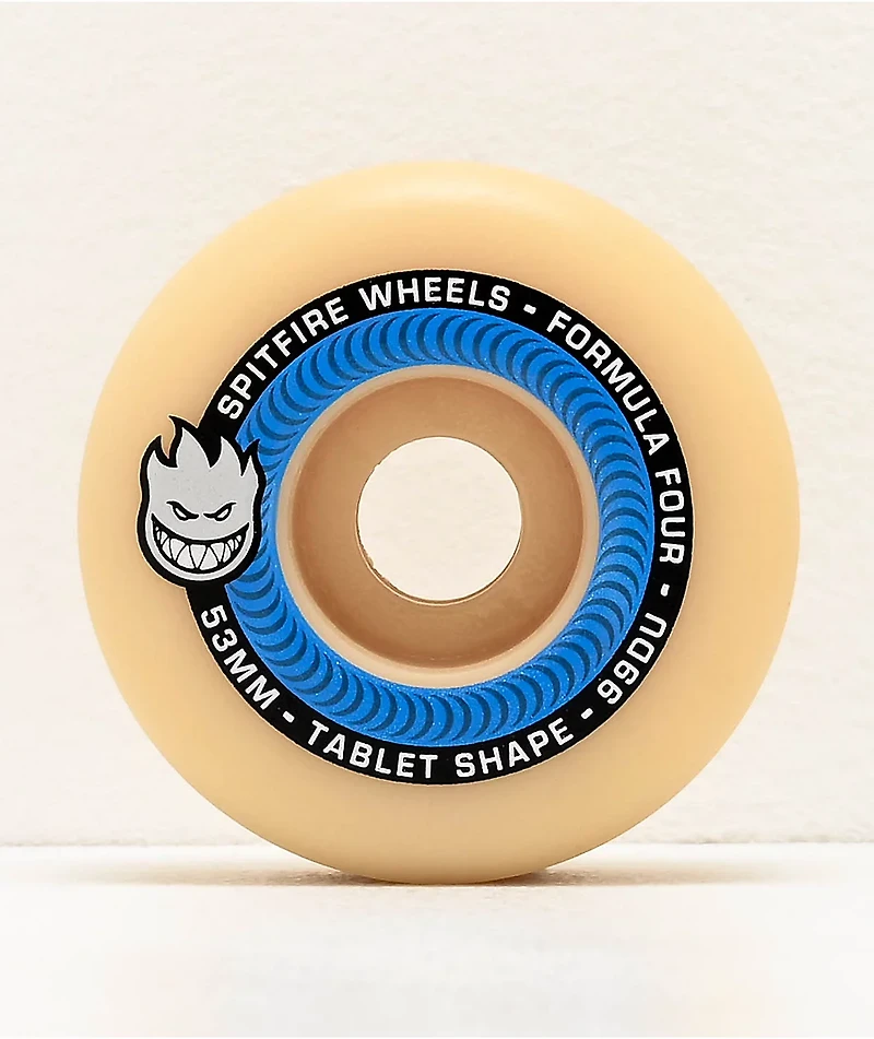 Spitfire Formula Four Tablet 53mm 99a Blue & Natural Skateboard Wheels