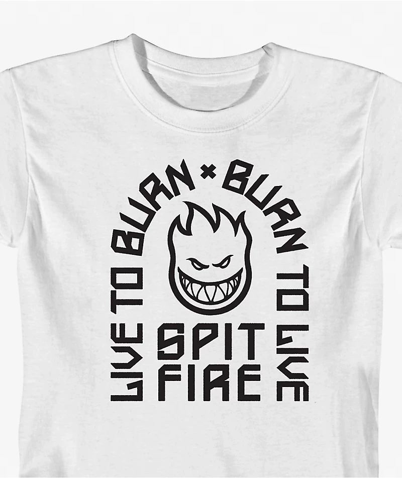 Spitfire Kids Live To Burn White T-Shirt