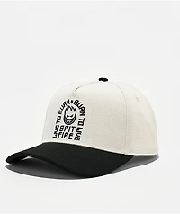 Spitfire Live To Burn White & Black Snapback Hat