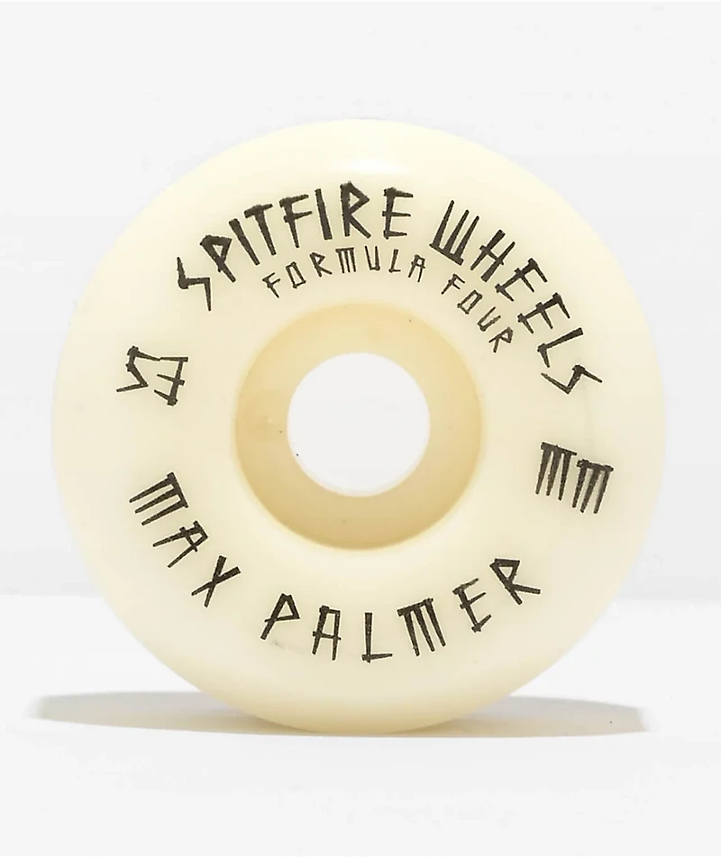Spitfire Max Palmer Formula Four Spiked Conical 53mm 99d White Skateboard Wheels