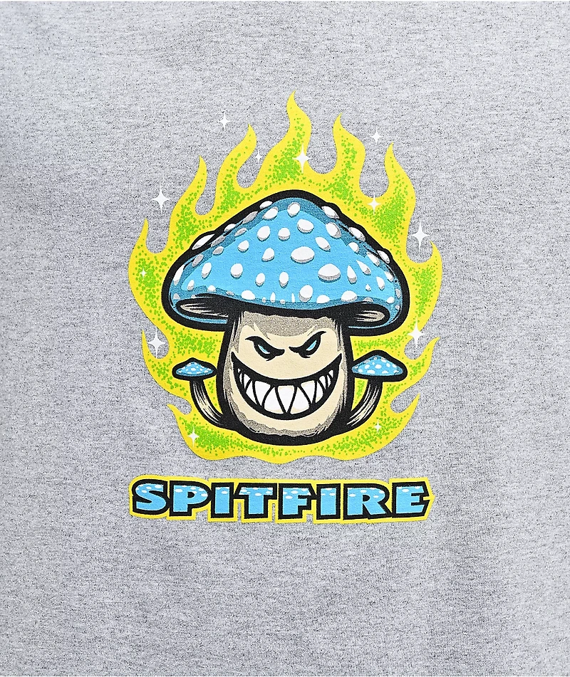Spitfire Mushroom Big Head Heather Grey T-Shirt