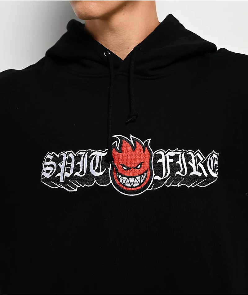 Spitfire Old E Drop Bighead Black Hoodie