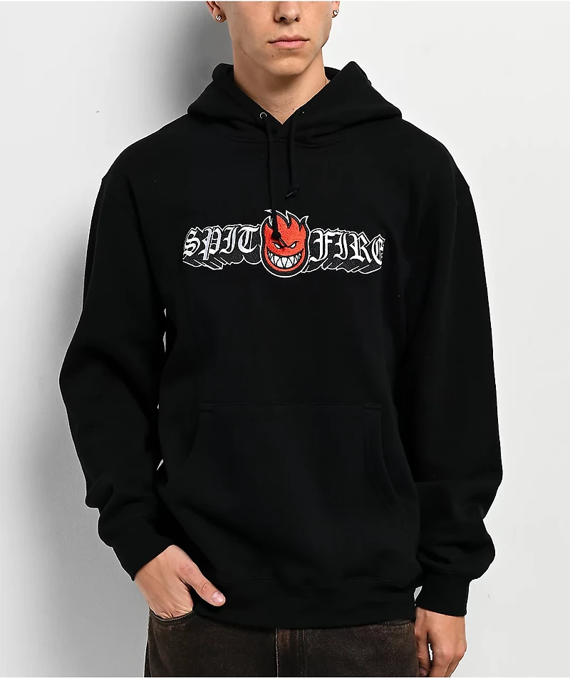 Spitfire Old E Drop Bighead Black Hoodie