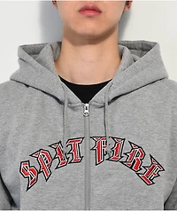 Spitfire Old E Grey Zip Hoodie
