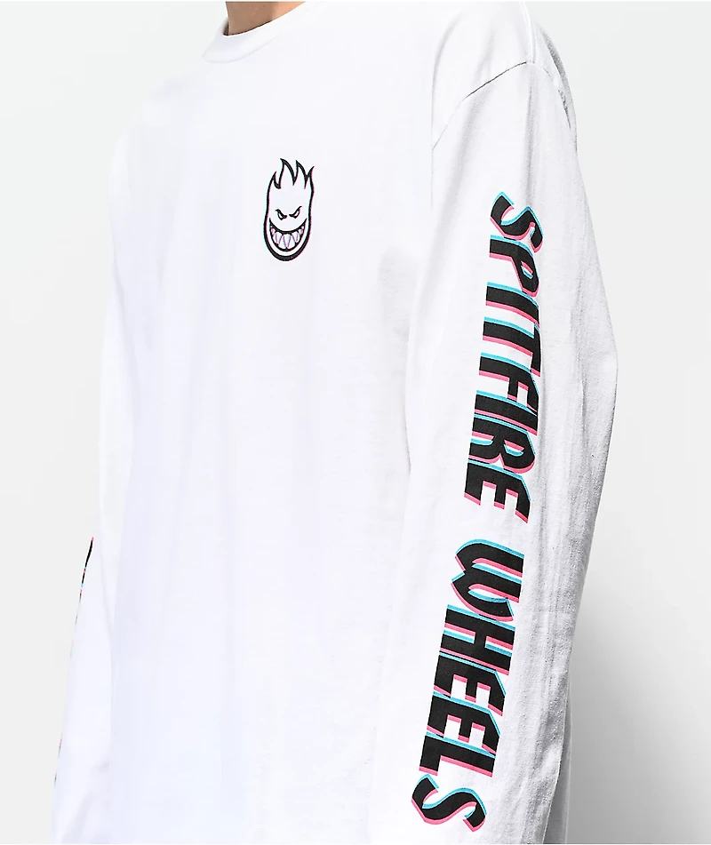 Spitfire Overlay Lil Bighead White Long Sleeve T-Shirt