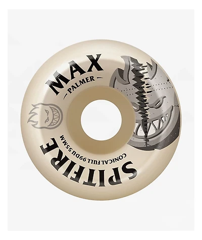 Spitfire Palmer Burn Squad Formula Four Conical 55mm 99a White Skateboard Wheels