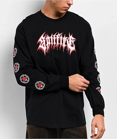 Spitfire Pentagram Drip Black Long Sleeve T-Shirt