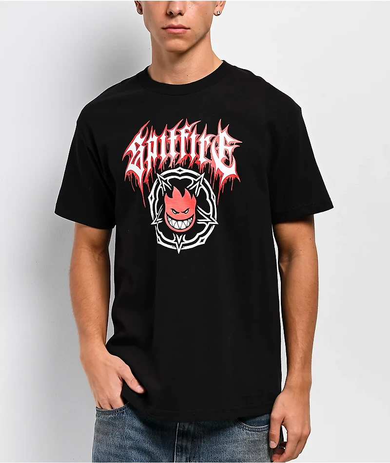 Spitfire Pentagram Drip Black T-Shirt