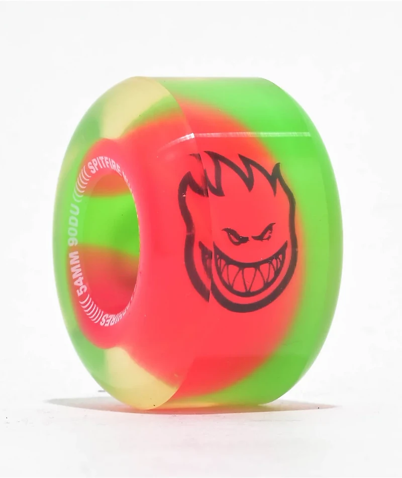 Spitfire Sapphires Formula Four 54mm 90a Neon Pink & Green Radial Skateboard Wheels