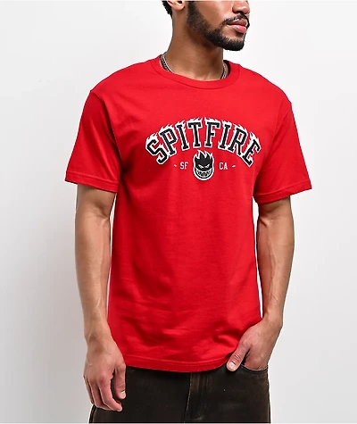 Spitfire Team Big Head Flames Red T-Shirt