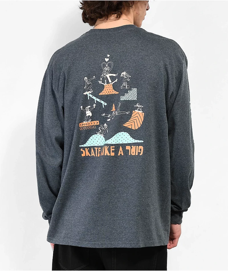 Spitfire x Skate Like A Girl Sessions Grey Long Sleeve T-Shirt