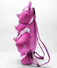 Sprayground 3 Headed Bear Pink Plush Backpack