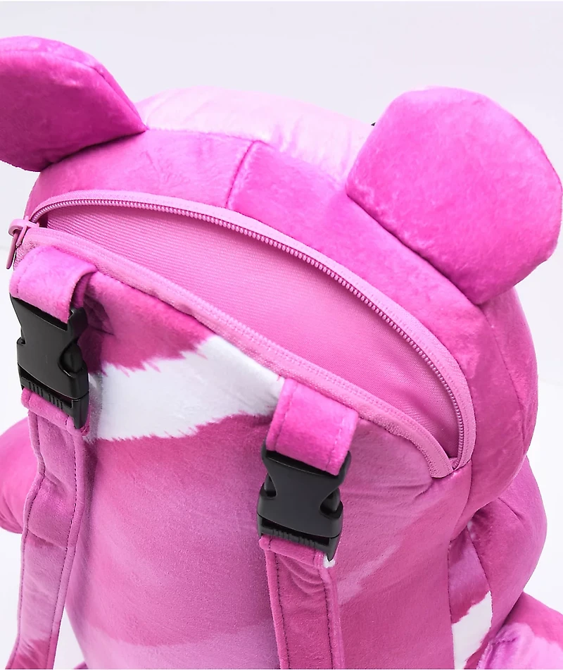 Sprayground 3 Headed Bear Pink Plush Backpack