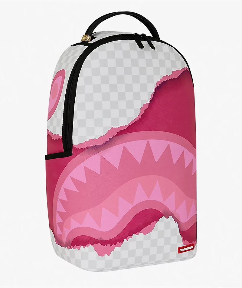 Sprayground 3D Check White & Pink Backpack