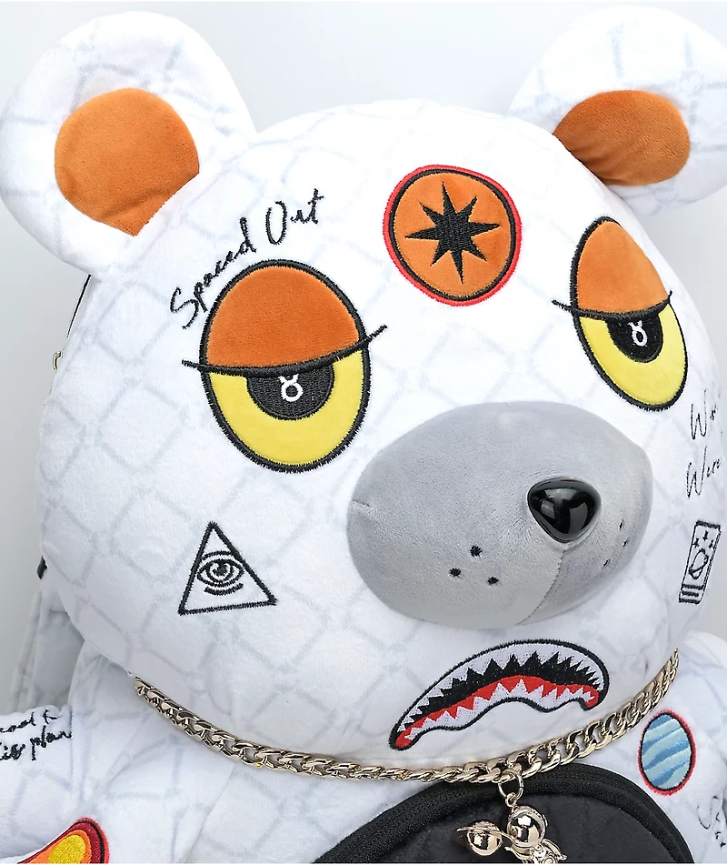 Sprayground Alien Rich White Bear Backpack
