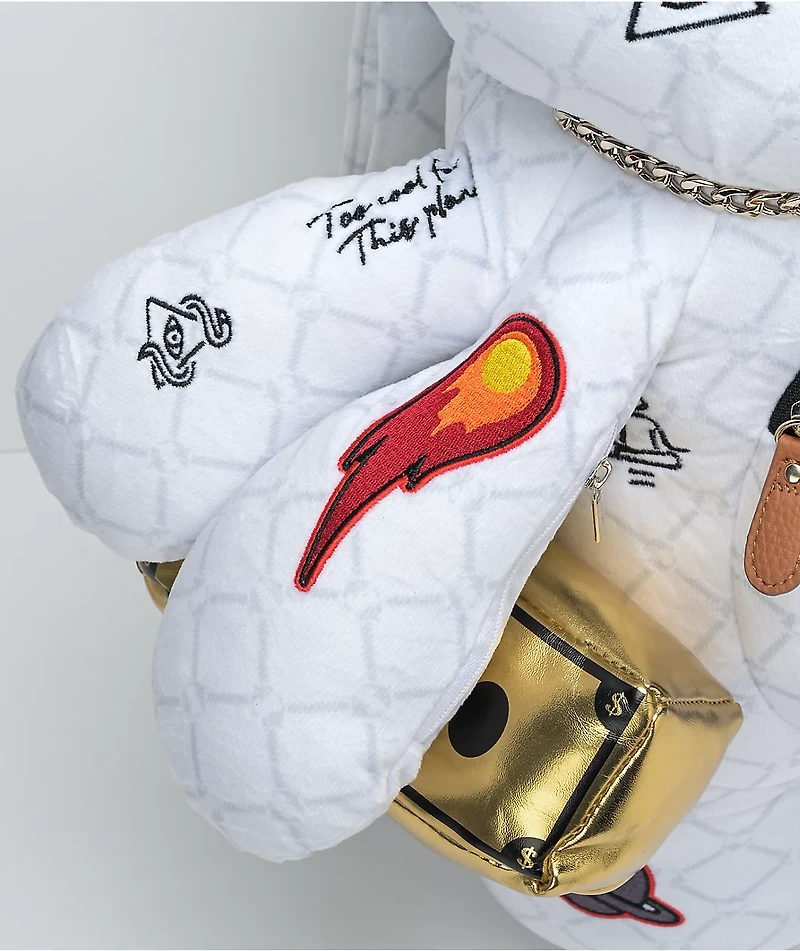 Sprayground Alien Rich White Bear Backpack