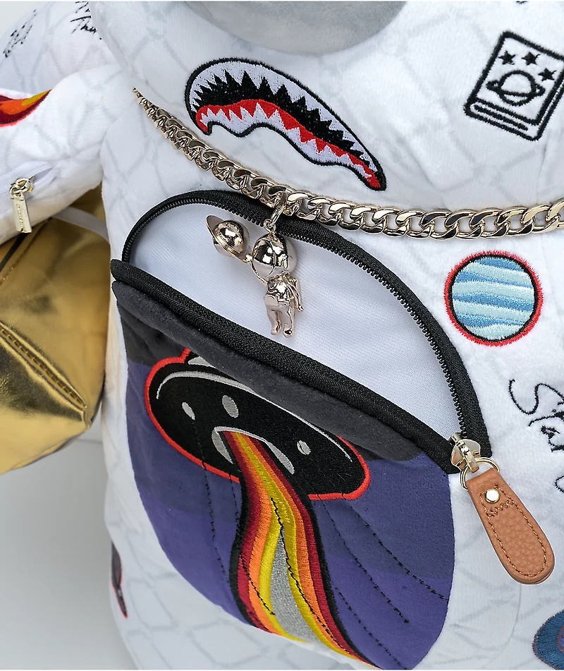 Sprayground Alien Rich White Bear Backpack
