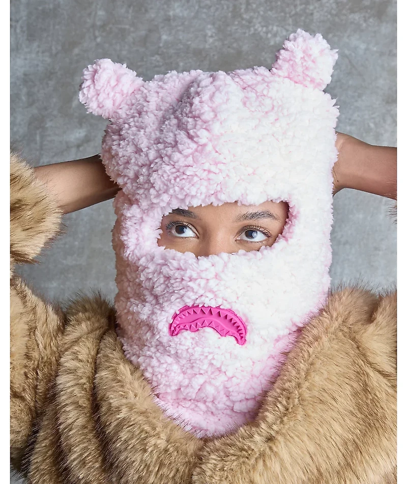 Sprayground Bear Ears Pink Sherpa Balaclava