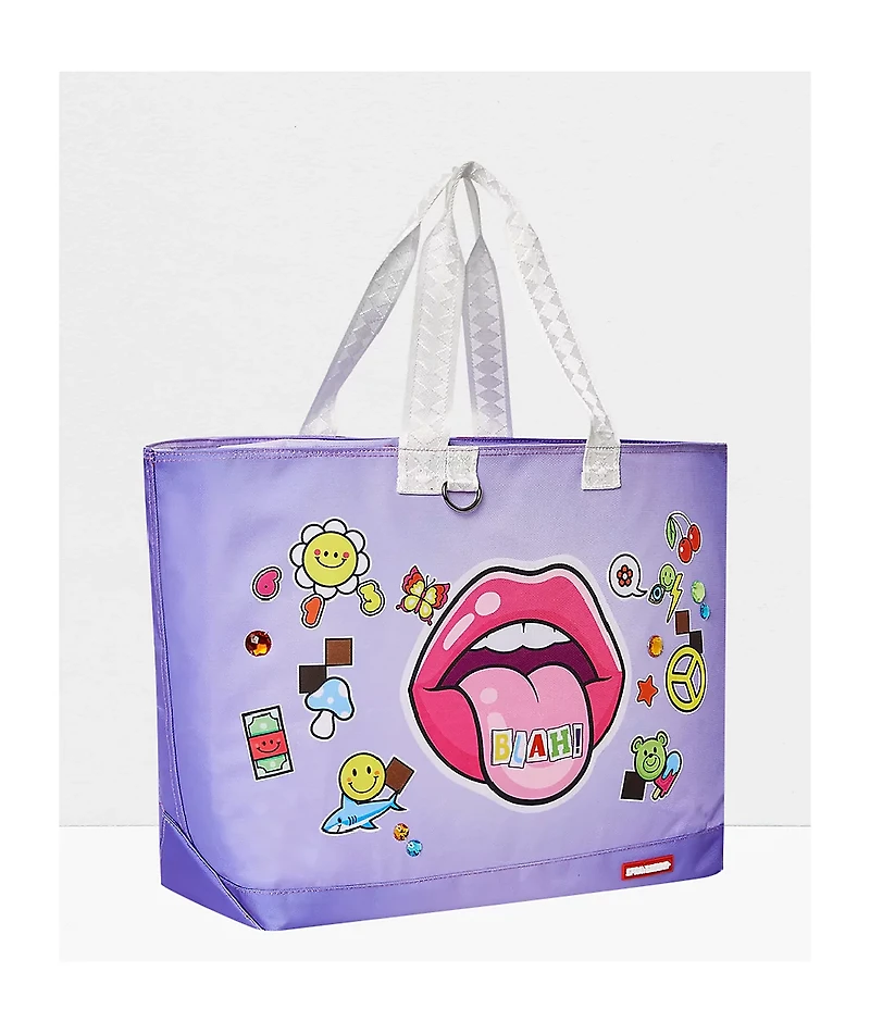 Sprayground Blah Lips Purple Tote Bag