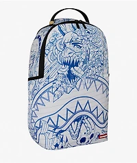 Sprayground Blue Ink Doodle White Backpack