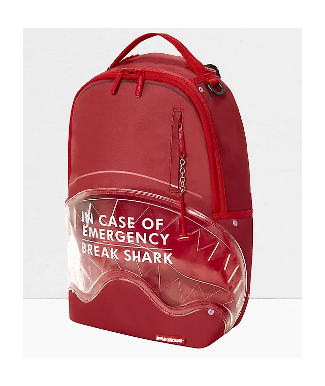 Sprayground Break Shark Red Clear Backpack MainPlace Mall