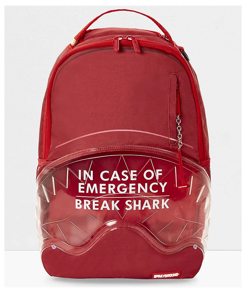 Sprayground Break Shark Red & Clear Backpack