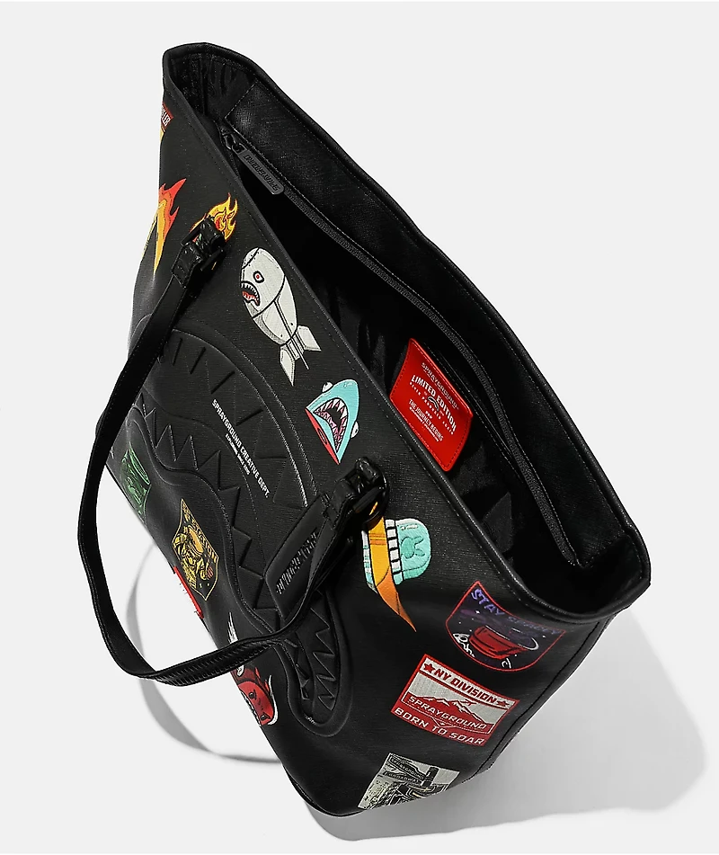 Sprayground Cargo Patches Black Tote Bag
