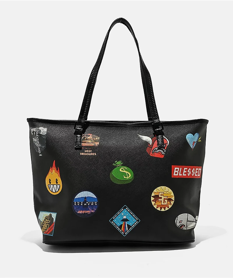 Sprayground Cargo Patches Black Tote Bag