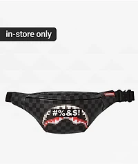 Sprayground Censored Black Checker Fanny Pack