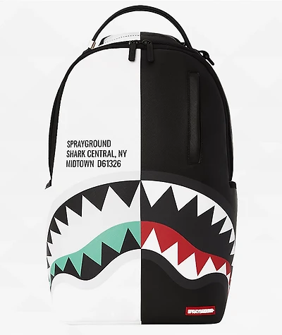 Sprayground Central Split Black & White Backpack