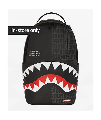 Sprayground Central Split Black Backpack