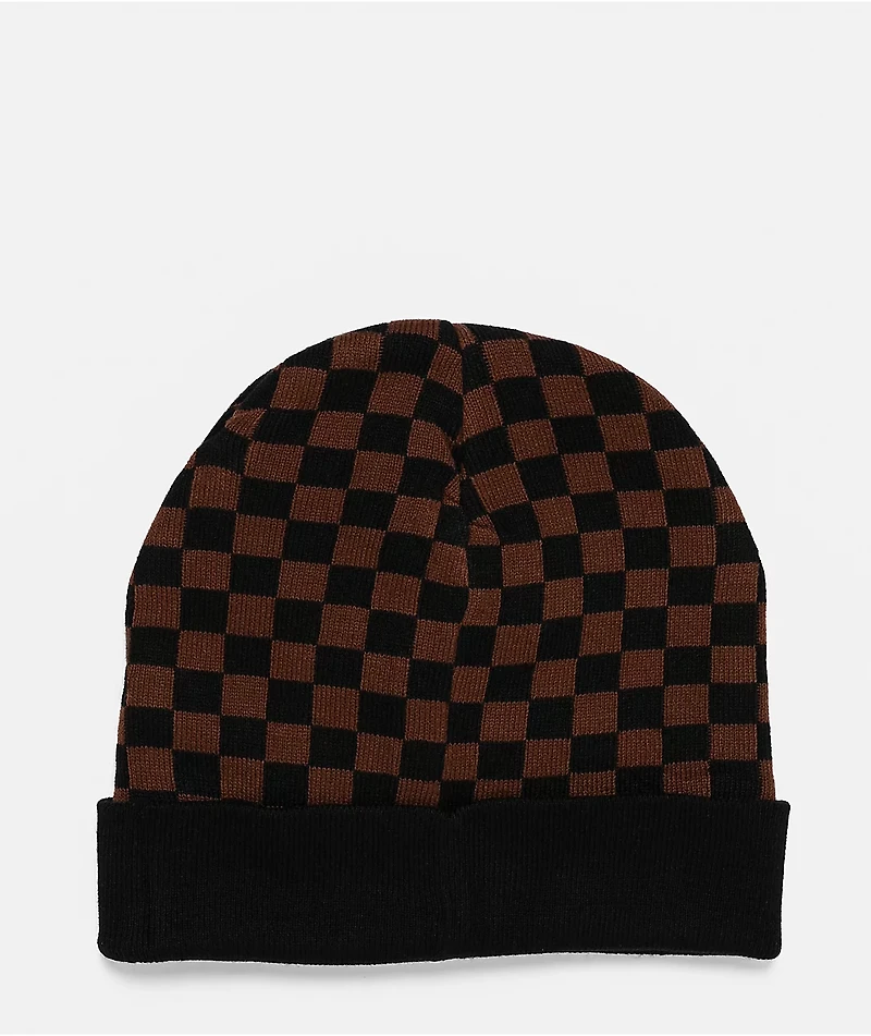 Sprayground Charming Brown & Black Checker Beanie