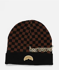 Sprayground Charming Brown & Black Checker Beanie