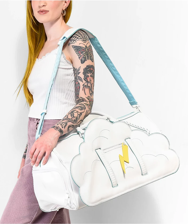 Sprayground Cloud White Duffle Bag