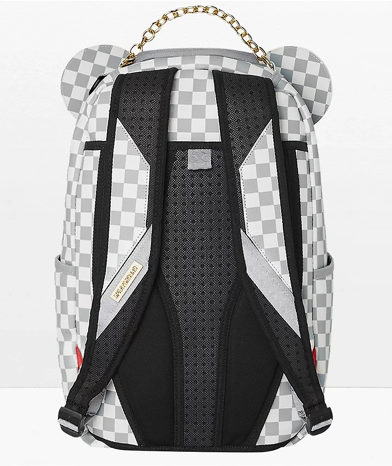 Sprayground Couture Bear White & Grey Backpack