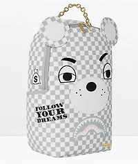 Sprayground Couture Bear White & Grey Backpack