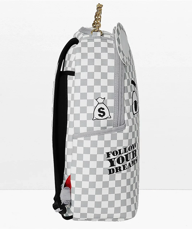 Sprayground Couture Bear White & Grey Backpack