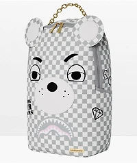 Sprayground Couture Bear White & Grey Backpack