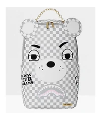 Sprayground Couture Bear White & Grey Backpack