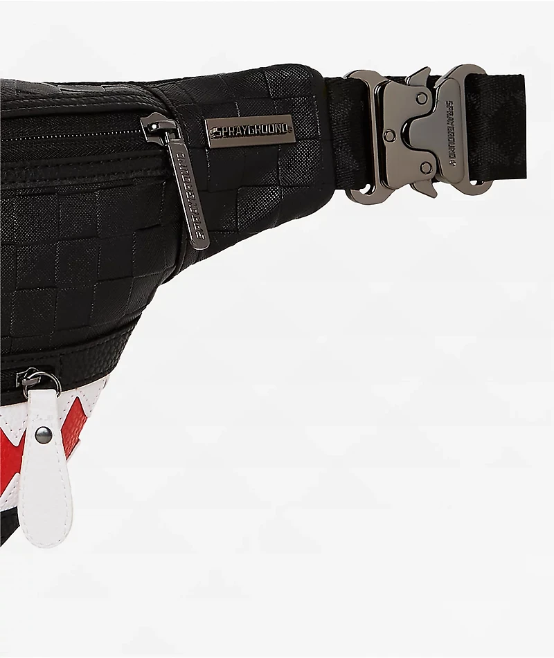 Sprayground Cut And Paste Savvy Black Fanny Pack