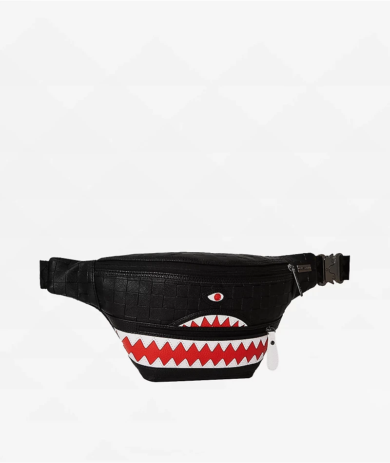 Sprayground Cut And Paste Savvy Black Fanny Pack