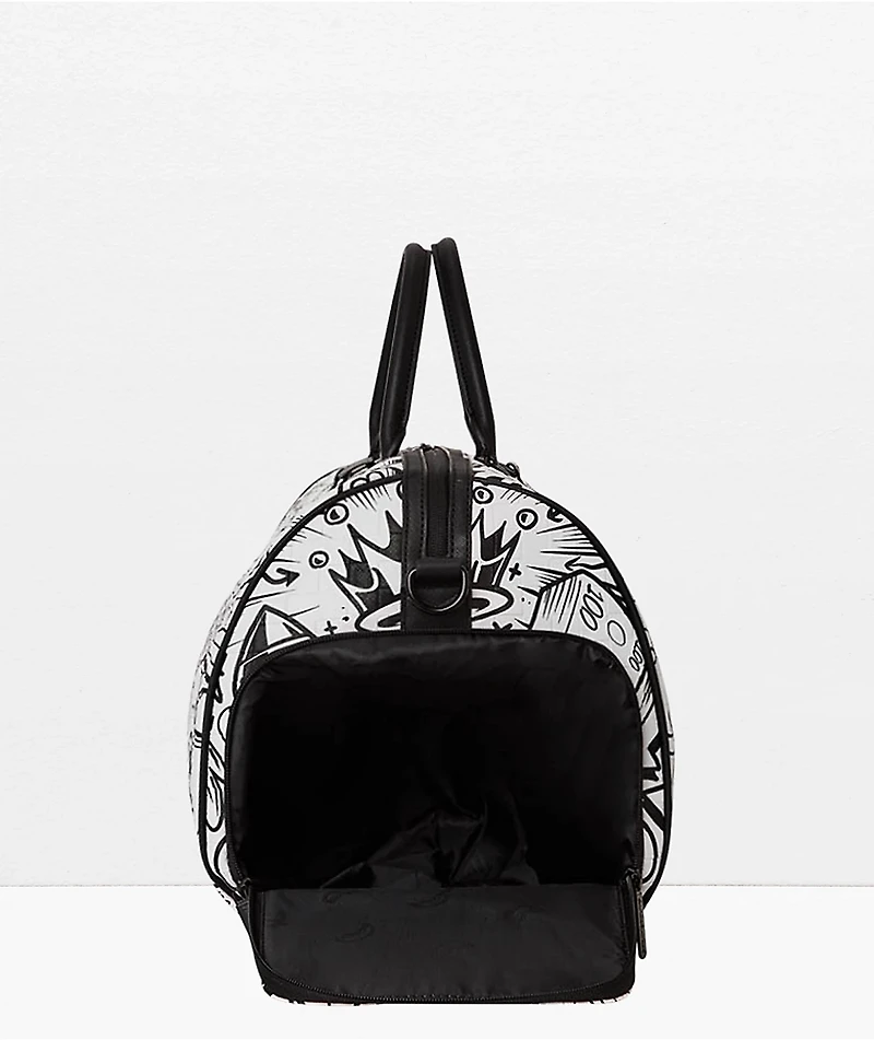 Sprayground Doodle Black & White Duffle Bag