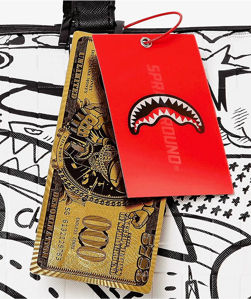 Sprayground Doodle Black & White Duffle Bag