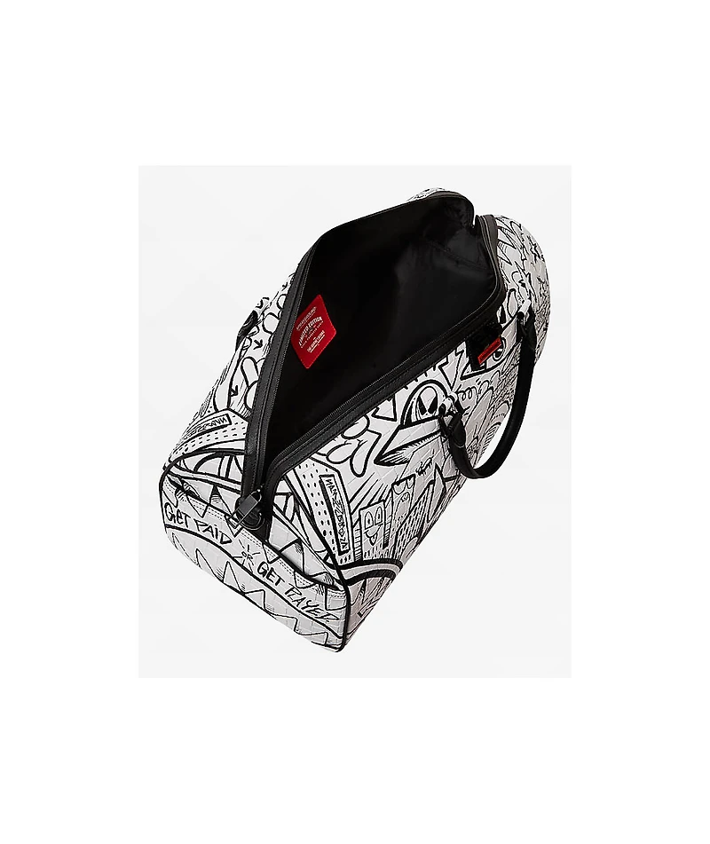 Sprayground Doodle Black & White Duffle Bag