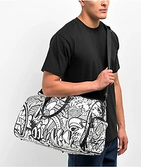 Sprayground Doodle Black & White Duffle Bag
