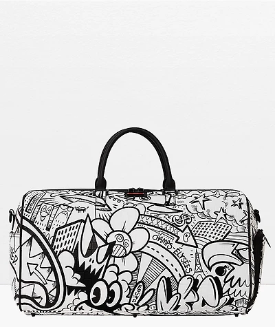 Sprayground Doodle Black & White Duffle Bag