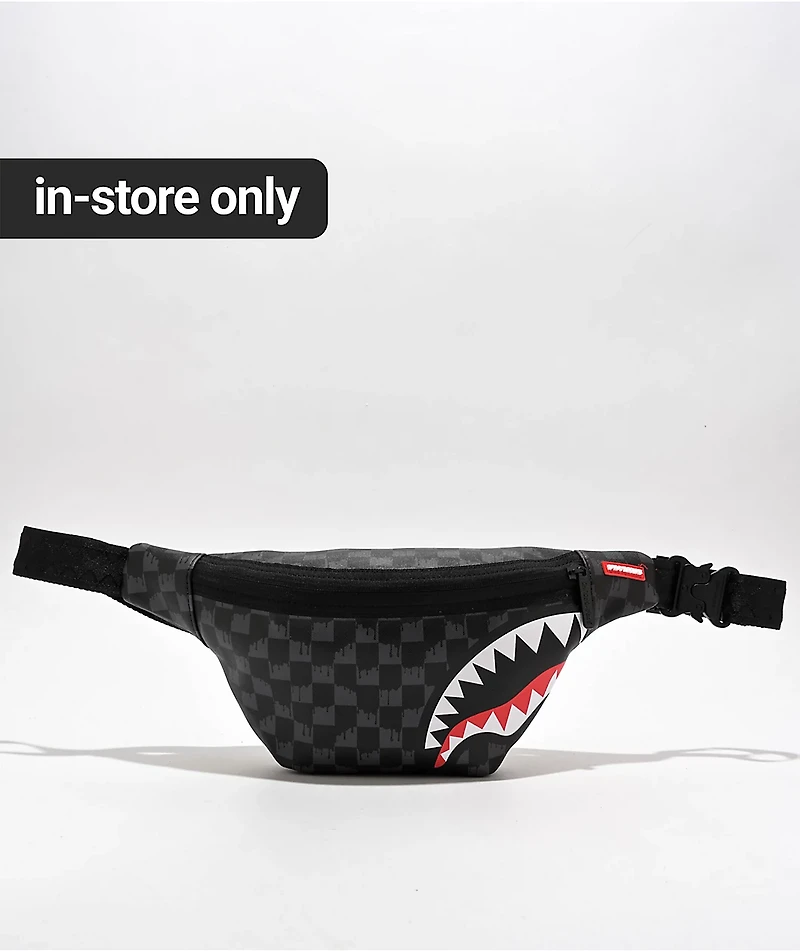 Sprayground Drip Check Savvy Black Fanny Pack
