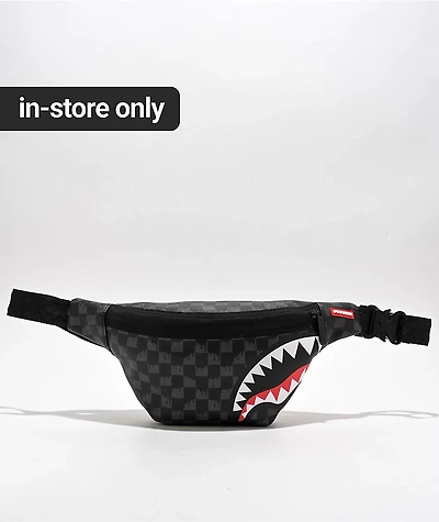 Sprayground Drip Check Savvy Black Fanny Pack
