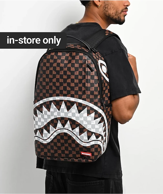 Sprayground Drip Shark Brown Backpack